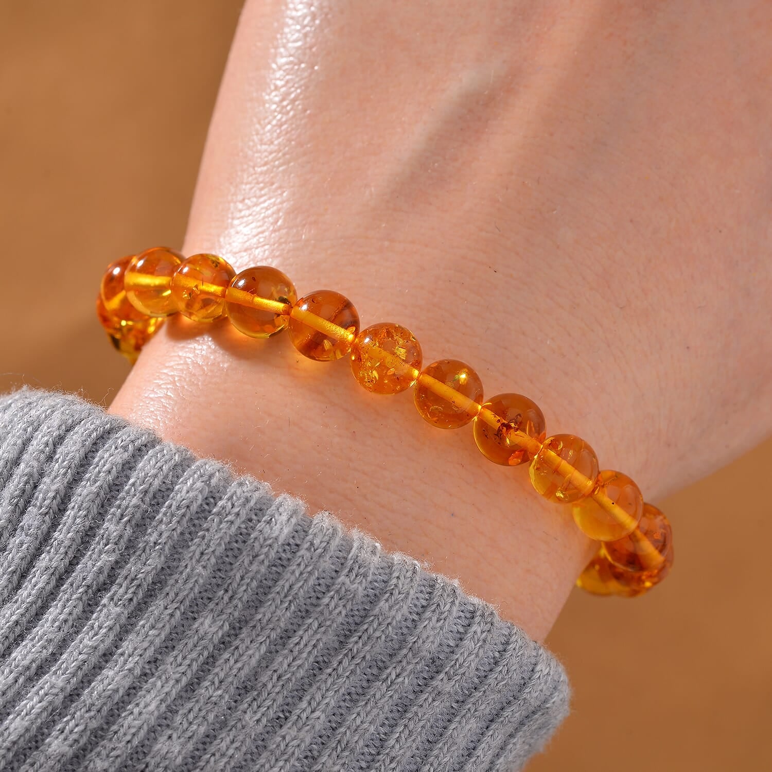 Natürliches Baltisches Bernstein Armband, Flexibel (ca. 16.5 cm)