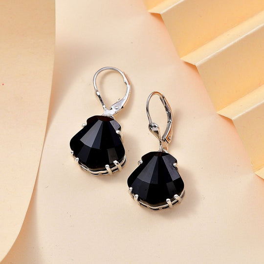 J Francis gefertigt mit SWAROVSKI - Geräucherter Topas Kristall Ohrringe 925 Silber rhodiniert