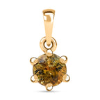 AA Natürlicher goldener Tansanit Anhänger 925 Silber 750 Gelbgold Vermeil ca. 0.58 ct