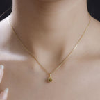 AA Natürlicher goldener Tansanit Anhänger 925 Silber 750 Gelbgold Vermeil ca. 0.58 ct