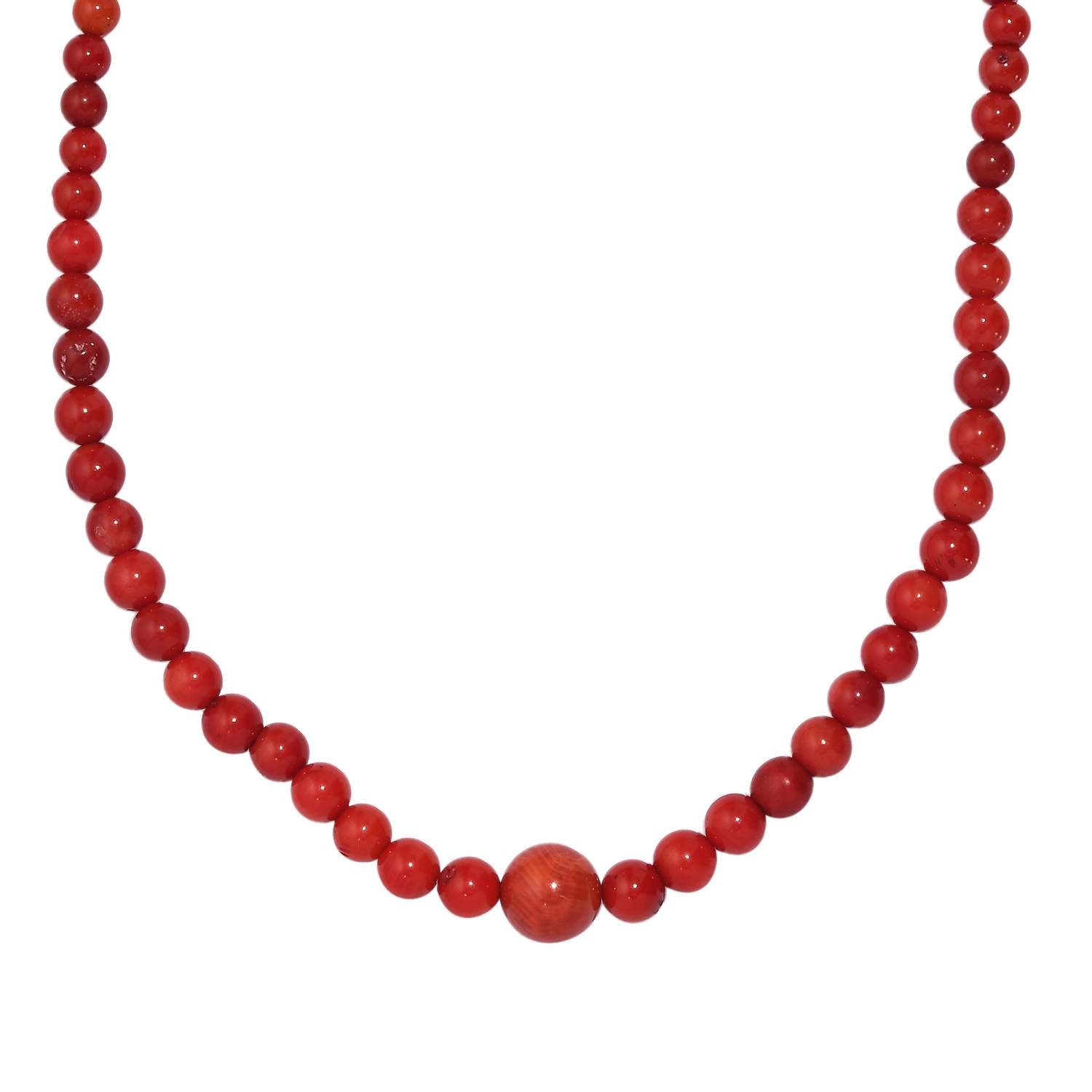 Schwamm Koralle Halskette ca. 50 cm Edelstahl platiniert ca. 88.88 ct