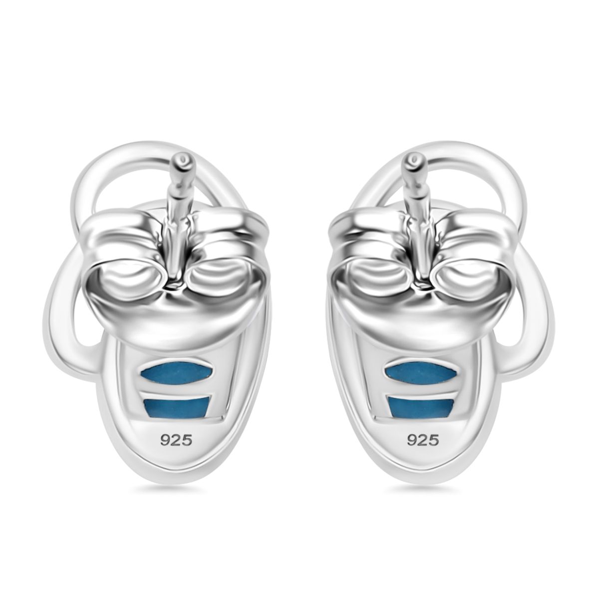 Amerikanische Natürliche Sleeping Beauty Türkis Ohrringe, 925 Silber rhodiniert ca. 0.93 ct