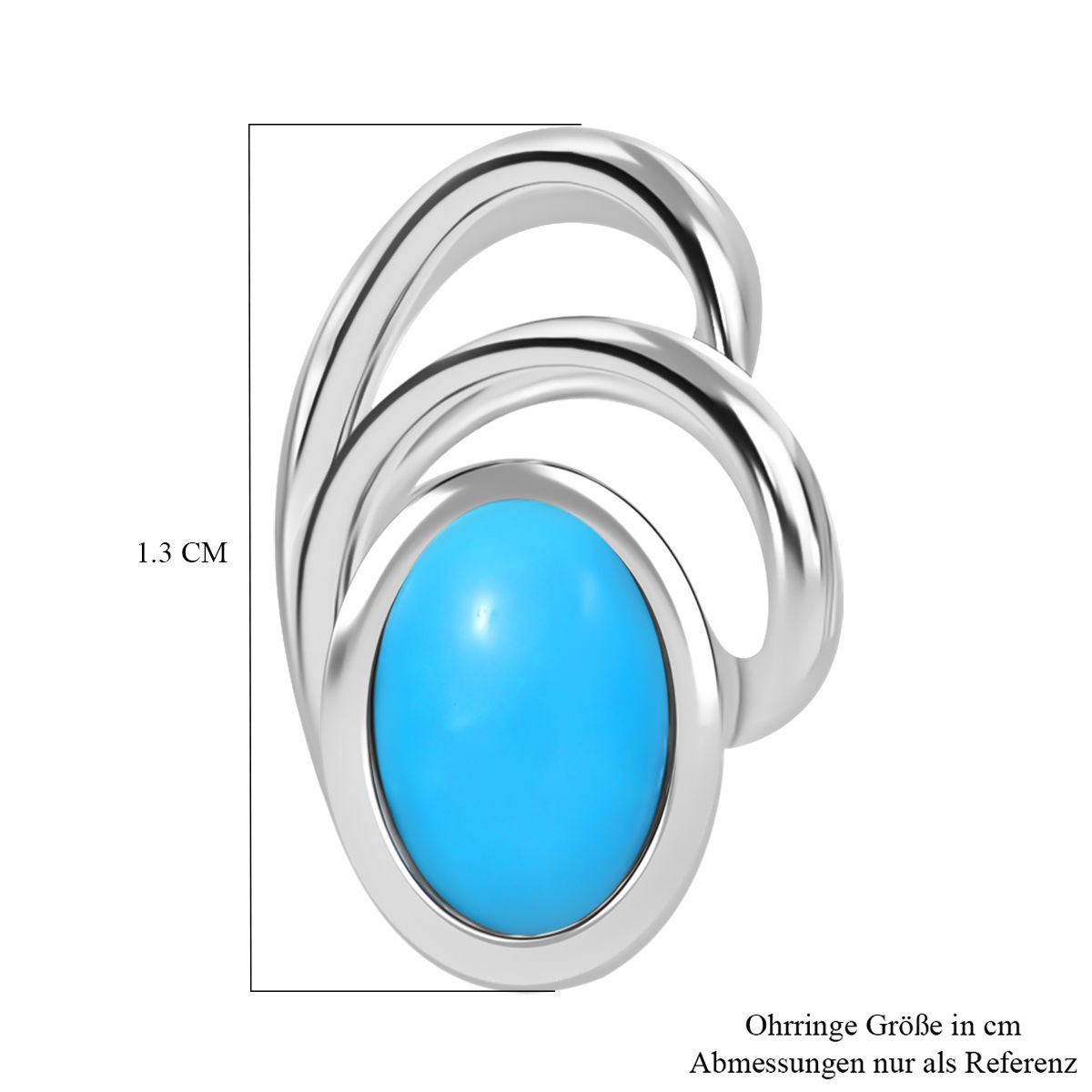 Amerikanische Natürliche Sleeping Beauty Türkis Ohrringe, 925 Silber rhodiniert ca. 0.93 ct
