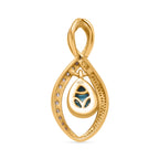 AA Amerikanischer Sleeping Beauty Türkis, Weißer Zirkon Anhänger 925 Silber vergoldet ca. 0.94 ct