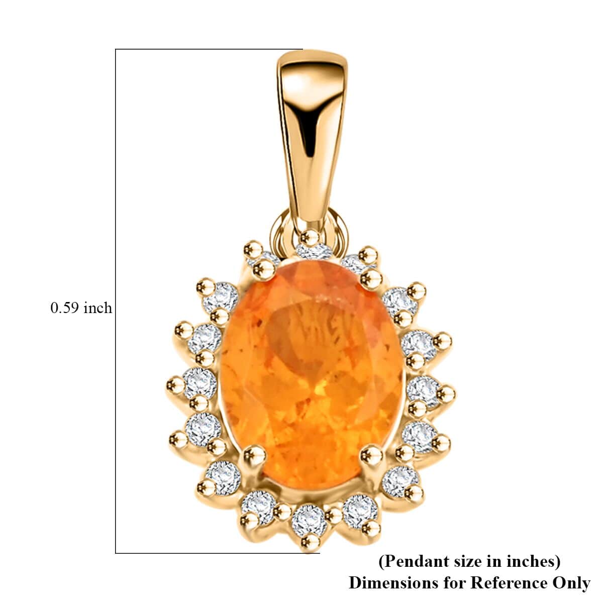 LUXORO zertifizierter und geprüfter AAA Fanta Granat und GH-I2 Diamant Halo Anhänger in 417 Gold - 1,90 ct.