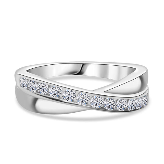 Luxuriant Diamond - Lab Grown Diamant SI-GH Ring 925 Silber platiniert (Größe 17.00) ca. 0.50 ct