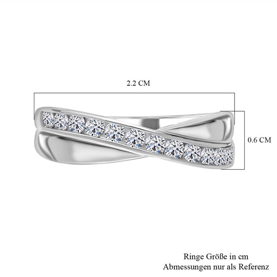 Luxuriant Diamond - Lab Grown Diamant SI-GH Ring 925 Silber platiniert (Größe 21.00) ca. 0,50 ct