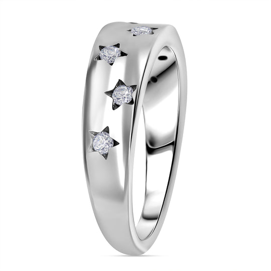 Luxuriant Diamond - Lab Grown Diamant SI-GH Ring 925 Silber platiniert ca. 0.20 ct