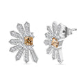 J Francis gefertigt mit SWAROVSKI - Gelber Zirkonia, Zirkonia Ohrringe 925 Silber rhodiniert