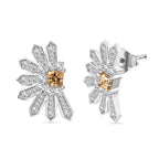 J Francis gefertigt mit SWAROVSKI - Gelber Zirkonia, Zirkonia Ohrringe 925 Silber rhodiniert