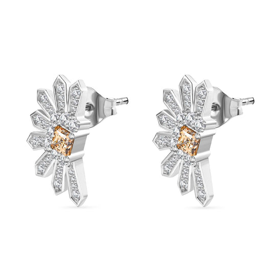 J Francis gefertigt mit SWAROVSKI - Gelber Zirkonia, Zirkonia Ohrringe 925 Silber rhodiniert