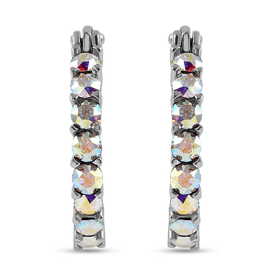 J Francis J Francis gefertigt mit SWAROVSKI Schwarzer Diamant Swarovski Kristall Ohrringe EdelstahlStandard