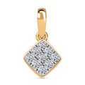 LUXURIANT SI-GH Labor Diamant Anhänger, 925 Silber Gelbgold Vermeil - 0,25 ct.