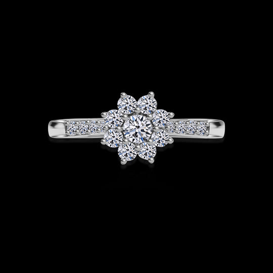 Luxuriant Diamond Lab Grown Diamant SI-GH Ring 925 Silber platiniert (Größe 20.00) ca. 0.75 ct