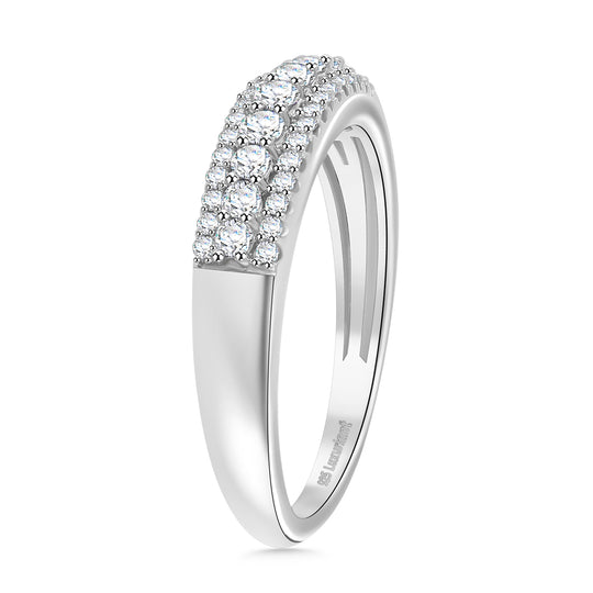 Luxuriant Diamond - Lab Grown Diamant SI-GH Ring 925 Silber platiniert (Größe 21.00) ca. 0.50 ct