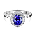 Rhapsody AAAA Tansanit, Weißer Diamant Ring 950 Platin (Größe 17.00) ca. 2,21 ct