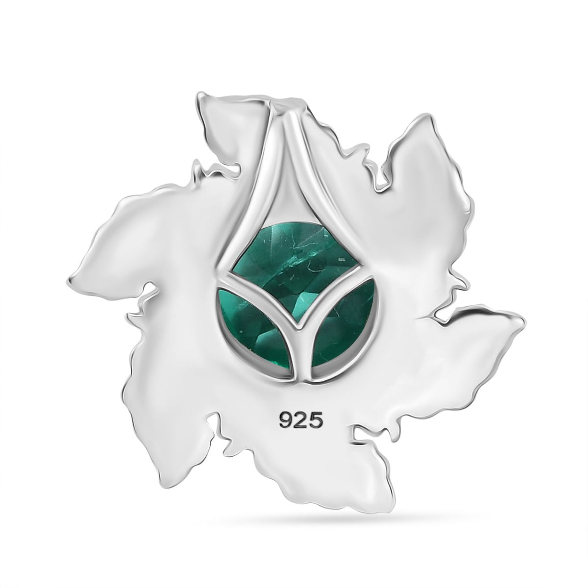 Smaragd-Quarz Triplette Anhänger 925 Silber rhodiniert ca. 2.14 ct