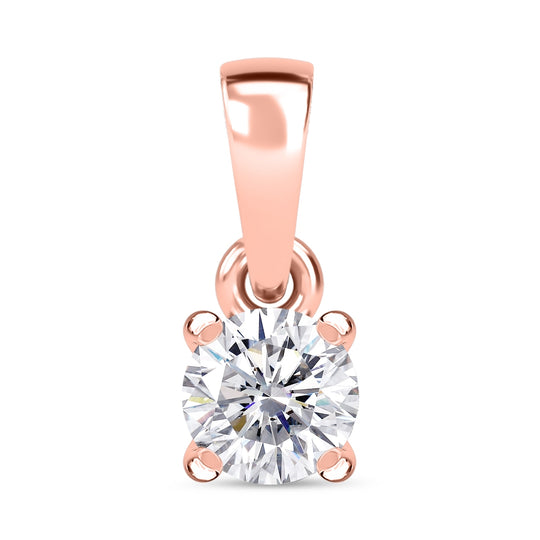 Moissanit Solitär Anhänger, 925 Silber 750 Roségold Vermeil - 0,22 ct.