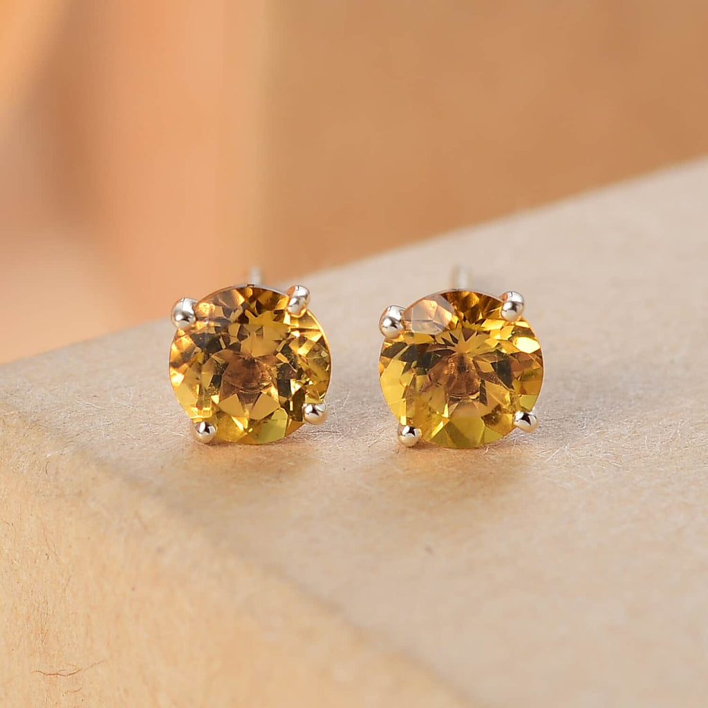 AAA Heliodor Ohrringe 417 Gold ca. 1,60 ct.