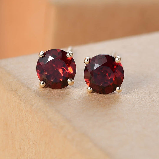 AAA Roter Granat Ohrringe 417 Gold ca. 1,60 ct.