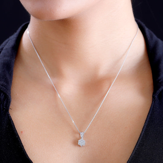 LUXURIANT DIAMOND - Lab Grown Diamant SI-GH Anhänger 925 Silber platiniert ca. 0.50 ct