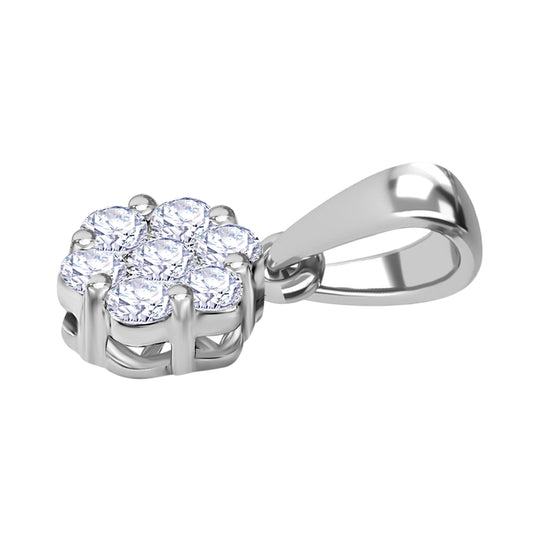 LUXURIANT DIAMOND - Lab Grown Diamant SI-GH Anhänger 925 Silber platiniert ca. 0.50 ct