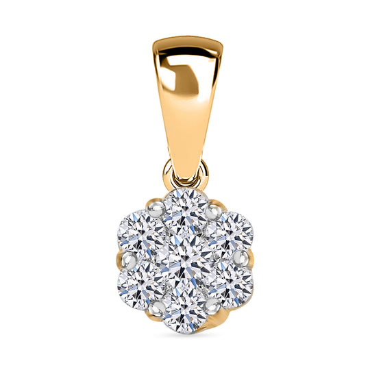 LUXURIANT DIAMOND - Lab Grown Diamant SI-GH Anhänger 925 Silber platiniert ca. 0.50 ct