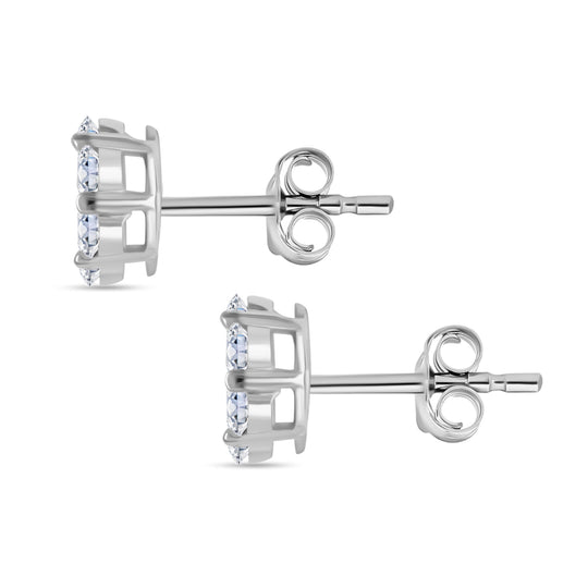 Luxuriant Diamond Lab Grown Diamant SI-GH Ohrringe 925 Silber Gelbgold Vermeil ca. 0.50 ct