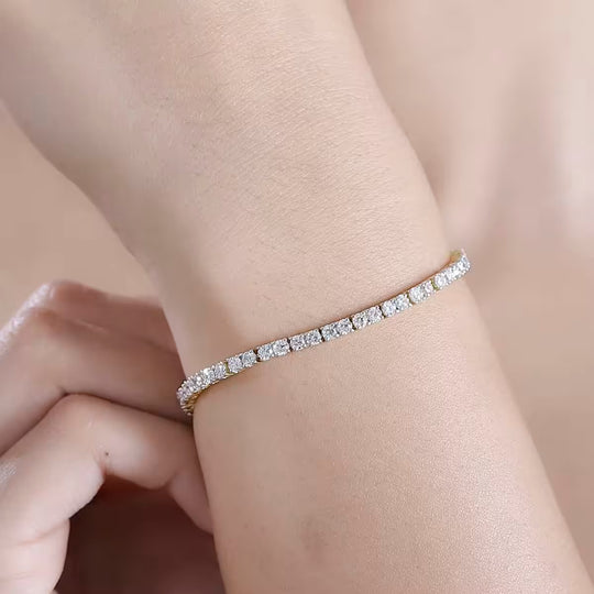 LUXURIANT SGL zertifiziertes VS-EF Labor Diamant Armband in 585 Weißgold, 19 cm - 5 ct.
