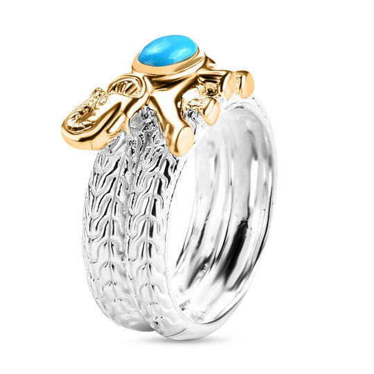Sleeping Beauty Türkis Ring 925 Silber (Größe 17.00) ca. 0,83 ct