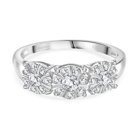 LUXURIANT DIAMOND - Lab Grown Diamant VS SGL zertifiziert Ring 925 Silber rhodiniert (Größe 17.00) ca. 1.00 ct