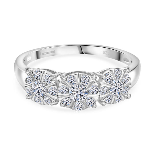 LUXURIANT DIAMOND - Lab Grown Diamant VS SGL zertifiziert Ring 925 Silber rhodiniert (Größe 17.00) ca. 1.00 ct