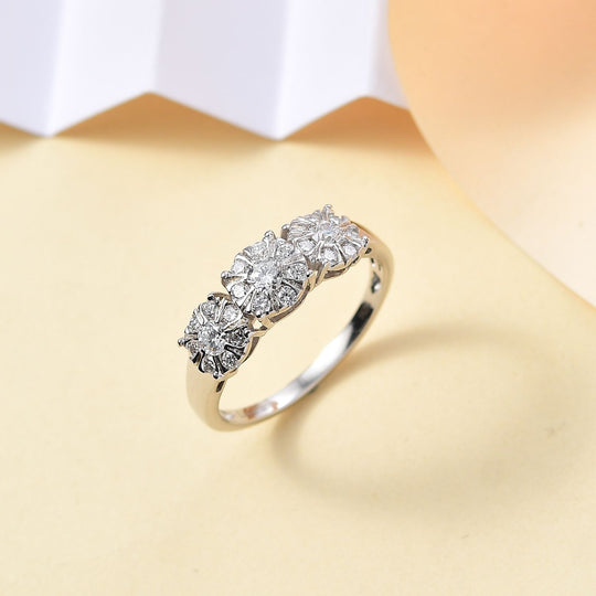 LUXURIANT DIAMOND - Lab Grown Diamant VS SGL zertifiziert Ring 925 Silber rhodiniert (Größe 17.00) ca. 1.00 ct