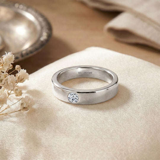 LUXURIANT DIAMOND - Lab Grown Diamant VS-EF Ring 925 Silber platiniert (Größe 17.00) ca. 0.15 ct