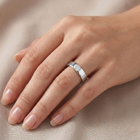 LUXURIANT DIAMOND - Lab Grown Diamant VS-EF Ring 925 Silber platiniert (Größe 17.00) ca. 0.15 ct