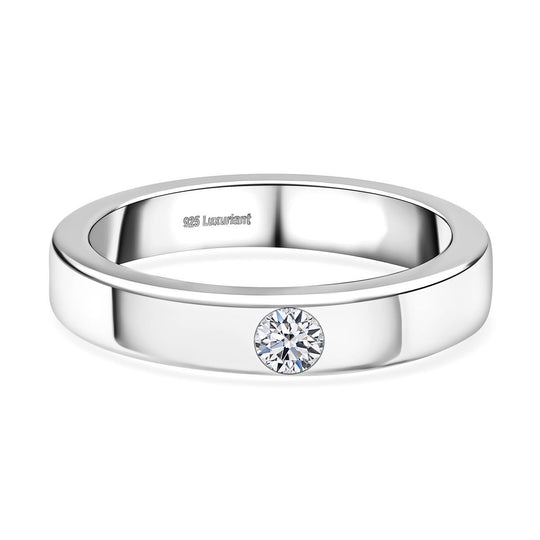 LUXURIANT DIAMOND - Lab Grown Diamant VS-EF Ring 925 Silber platiniert (Größe 17.00) ca. 0.15 ct