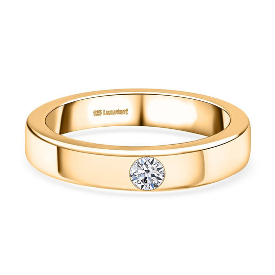 LUXURIANT DIAMOND - Lab Grown Diamant VS-EF Ring 925 Silber platiniert (Größe 17.00) ca. 0.15 ct