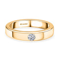 LUXURIANT VS EF Labor Diamant Ring, 925 Silber Gelbgold Vermeil - 0,15 ct.