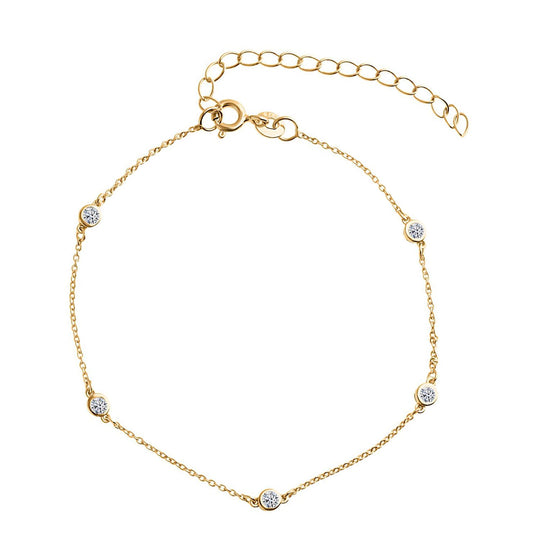 LUXURIANT DIMAOND -Lab Grown Diamant SI-GH Armband ca. 18 cm + 5 cm Extender, 925 Silber platiniert ca. 0.25 ct