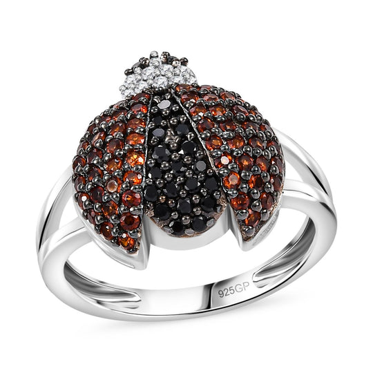 GP Trionfo Kollektion - Kanchanaburi Blauer Saphir, Schwarzer Spinell Ring 925 Silber rhodiniert (Größe 21.00) ca. 1.04 ct