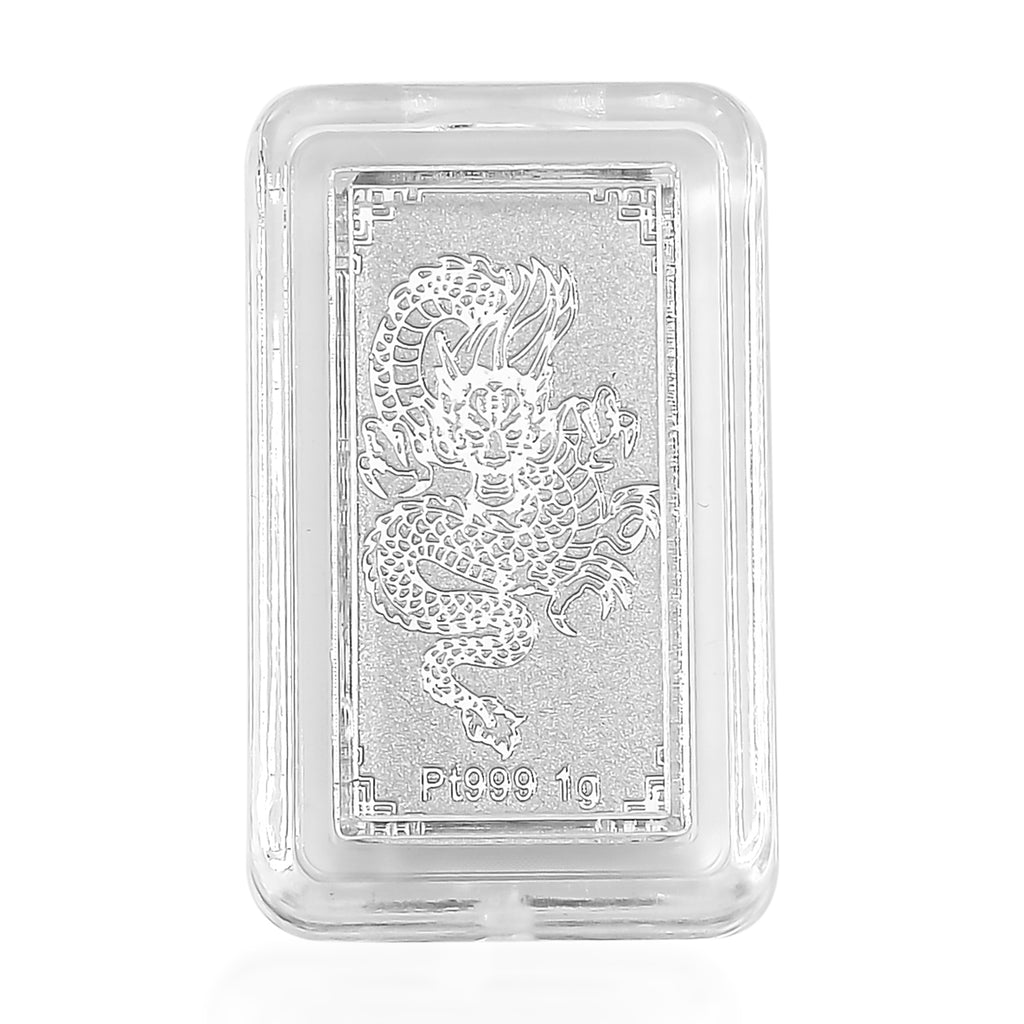 999 Platinbarren Drachenmotiv, 10x20x0,23 mm, 1,00g