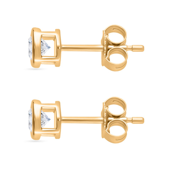 LUXURIANT DIAMOND - Lab Grown Diamant VS-GH Ohrringe 925 Silber Gelbgold Vermeil ca. 0,33 ct.