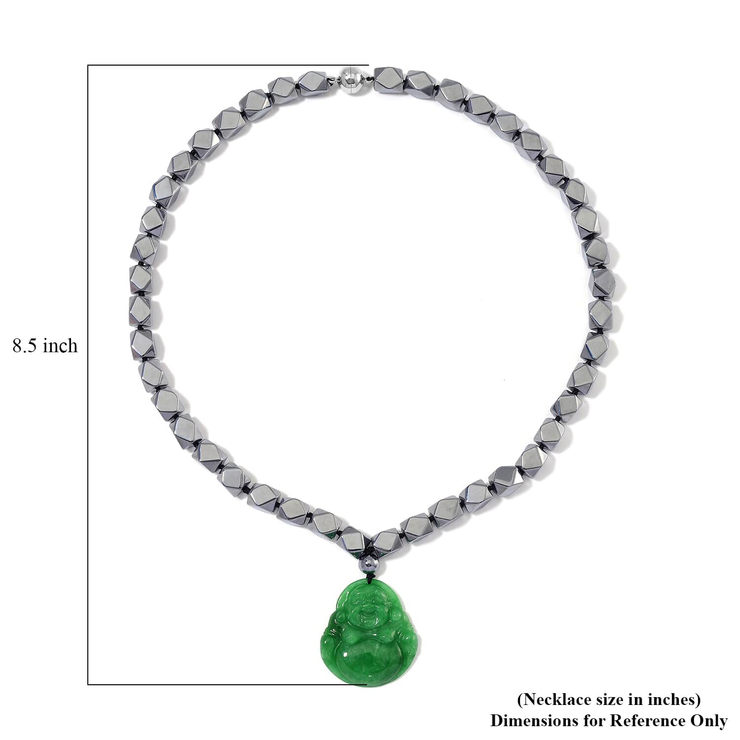 Grüne Jade, Terahertz Halskette ca. 50 cm 925 Silber rhodiniert ca. 315.00 ct