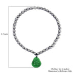 Grüne Jade, Terahertz Halskette ca. 50 cm 925 Silber rhodiniert ca. 315.00 ct