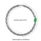 Grüne Jade, Terahertz Halskette ca. 50 cm 925 Silber rhodiniert ca. 340.00 ct