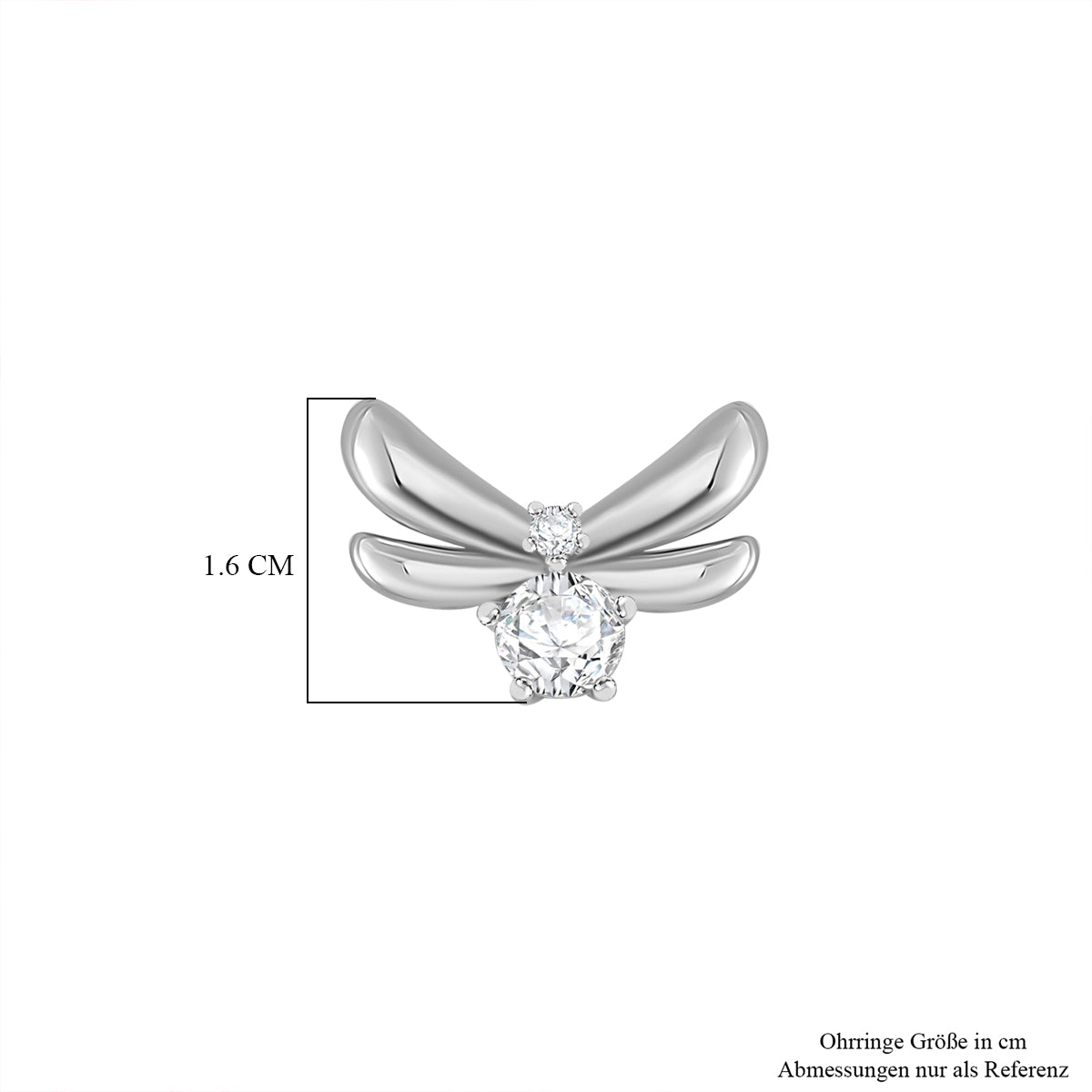 Moissanit Ohrringe 925 Silber rhodiniert ca. 0.86 ct
