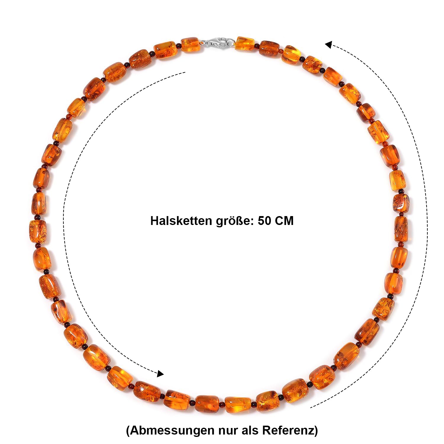 Natürliche baltische Bernstein Halskette, ca. 50 cm 925 Silber rhodiniert