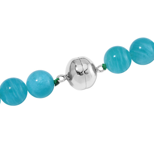 AAA Amazonit Halskette ca. 50 cm 925 Silber rhodiniert ca. 475.00 ct