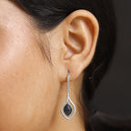 Blauer Diamant Ohrringe, Nickelfreies Messing