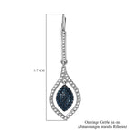 Blauer Diamant Ohrringe, Nickelfreies Messing